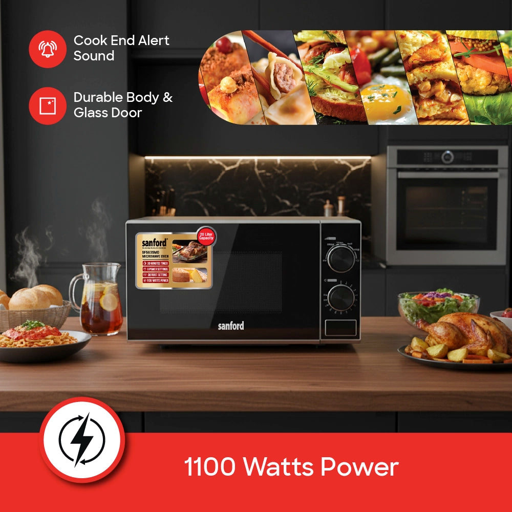 best microwave oven 20l 6 power levels defrost function 1200W sanford 4