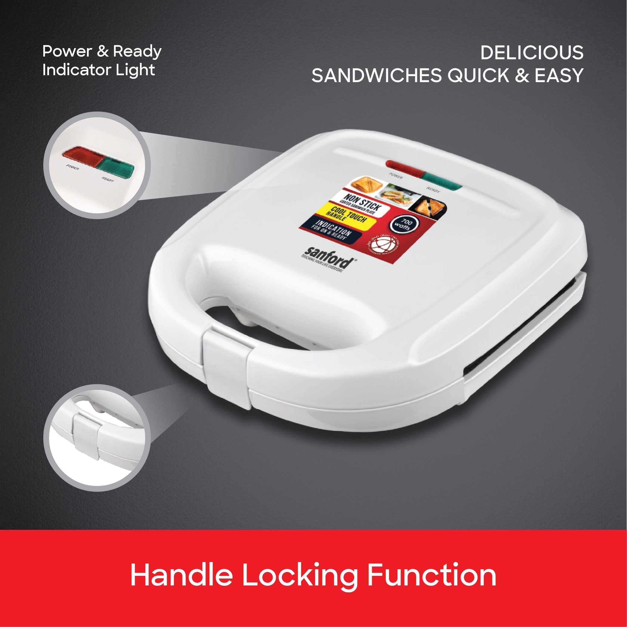electric sandwich toaster 2-slice sanford 5