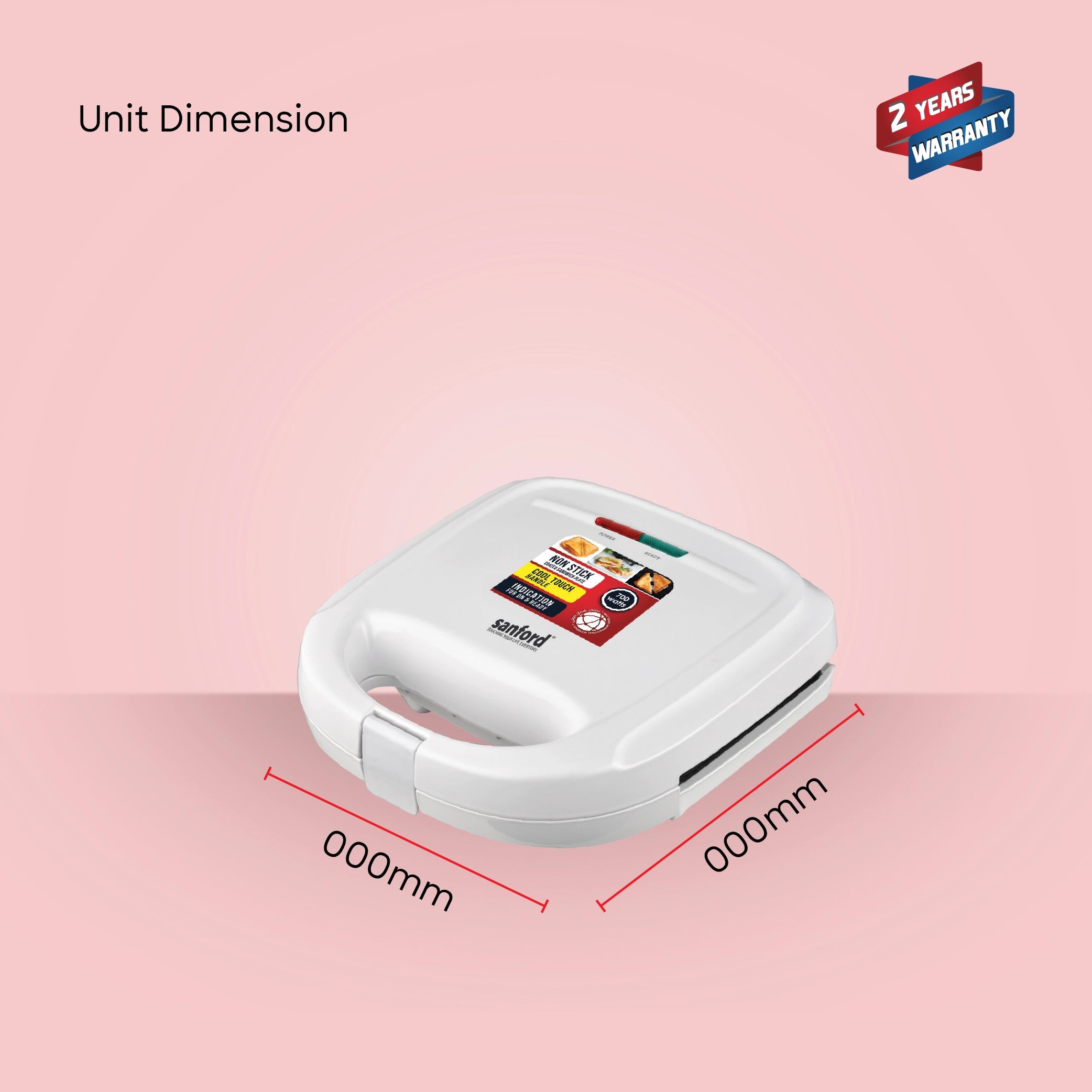 electric sandwich toaster 2-slice sanford 6