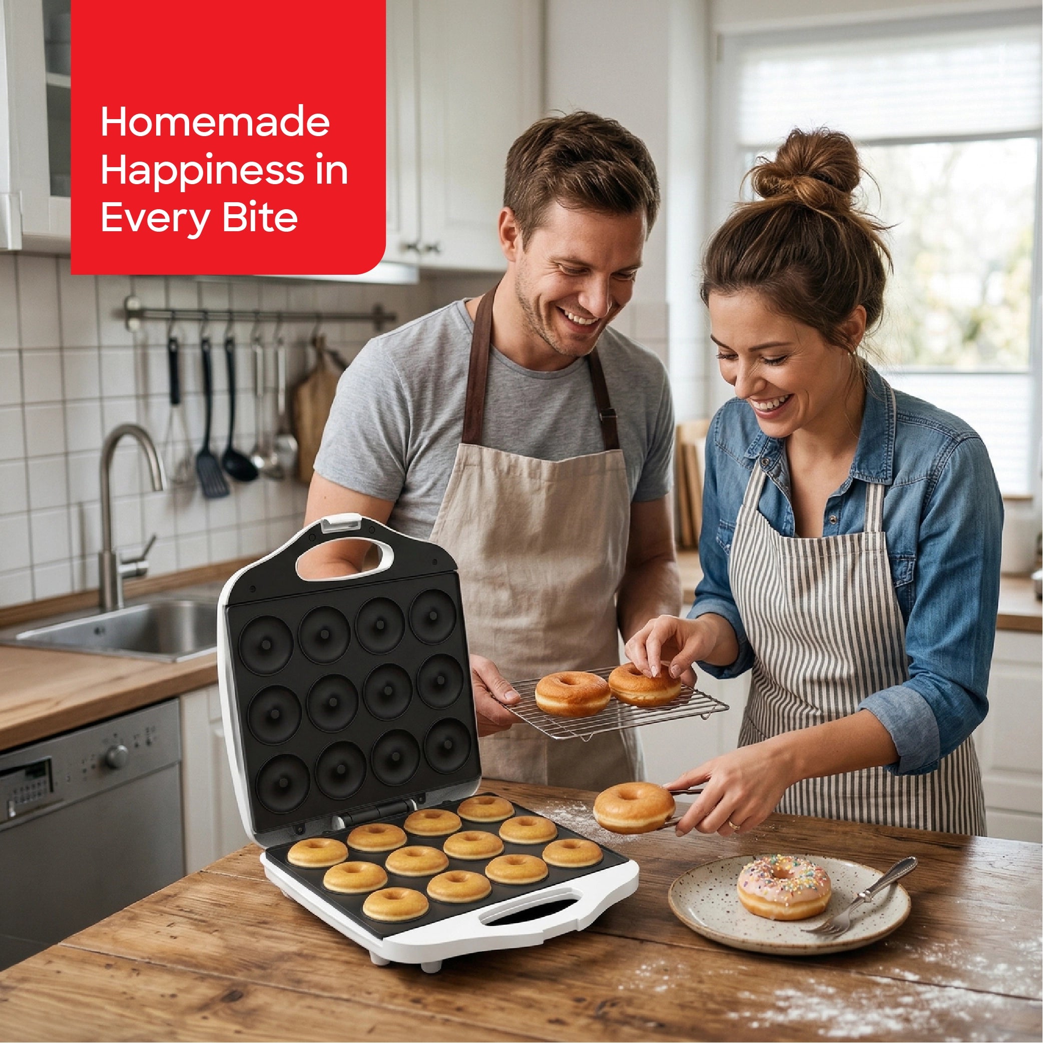 Doughnut Maker 12 Piece Non-Stick Plate 1400W sanford 2