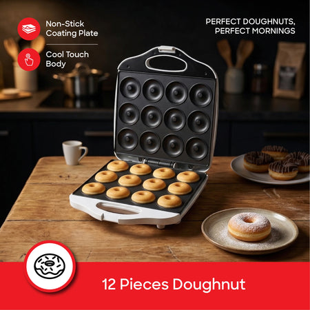 Doughnut Maker 12 Piece Non-Stick Plate 1400W sanford 3