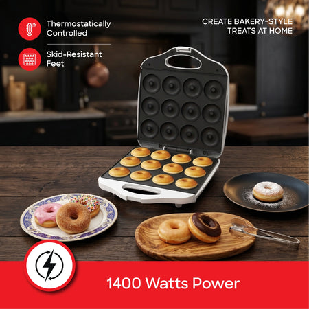 Doughnut Maker 12 Piece Non-Stick Plate 1400W sanford 4
