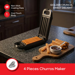Sanford Churros Maker 4 Piece Non Stick Plates 750W - SF5779CM