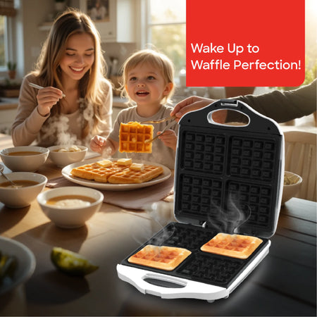 Electric waffle maker 4 slice with non stick plates 1400W thermostatic control sanford 2