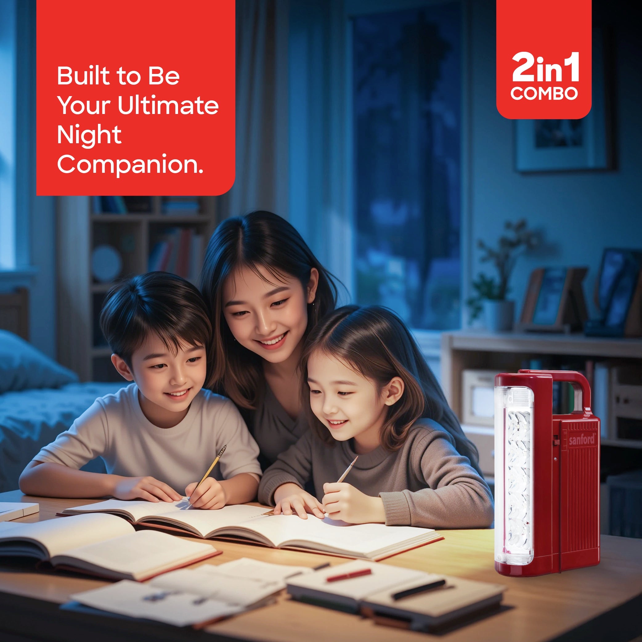  Emergency Lantern & 5W Flashlight Combo Rechargeable Batteries Sanford 2