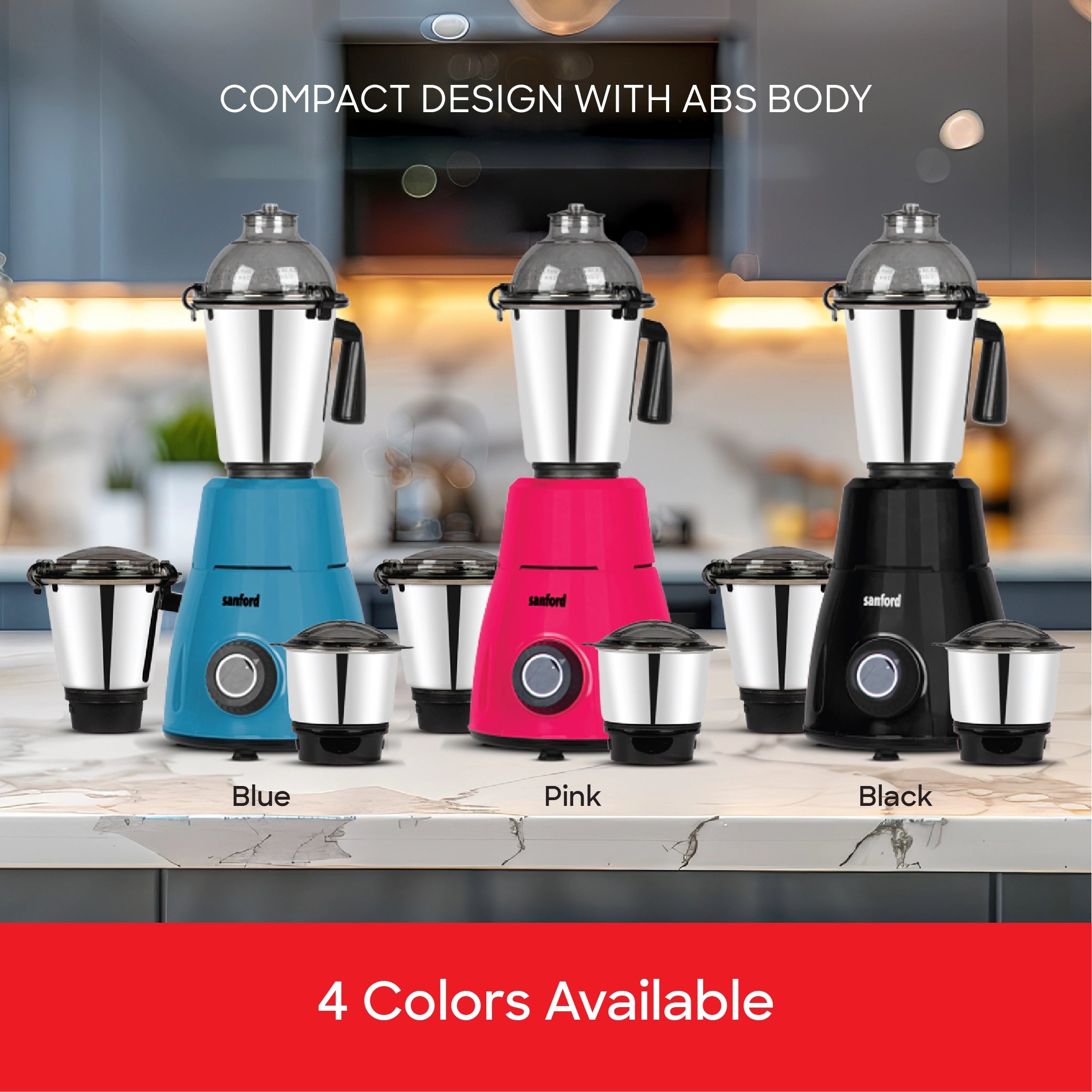 3 in 1 mixer grinder with stainless steel jars 800W sanford 5