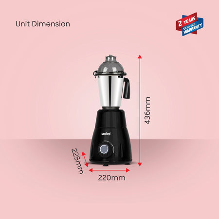 3 in 1 mixer grinder with stainless steel jars 800W sanford 6