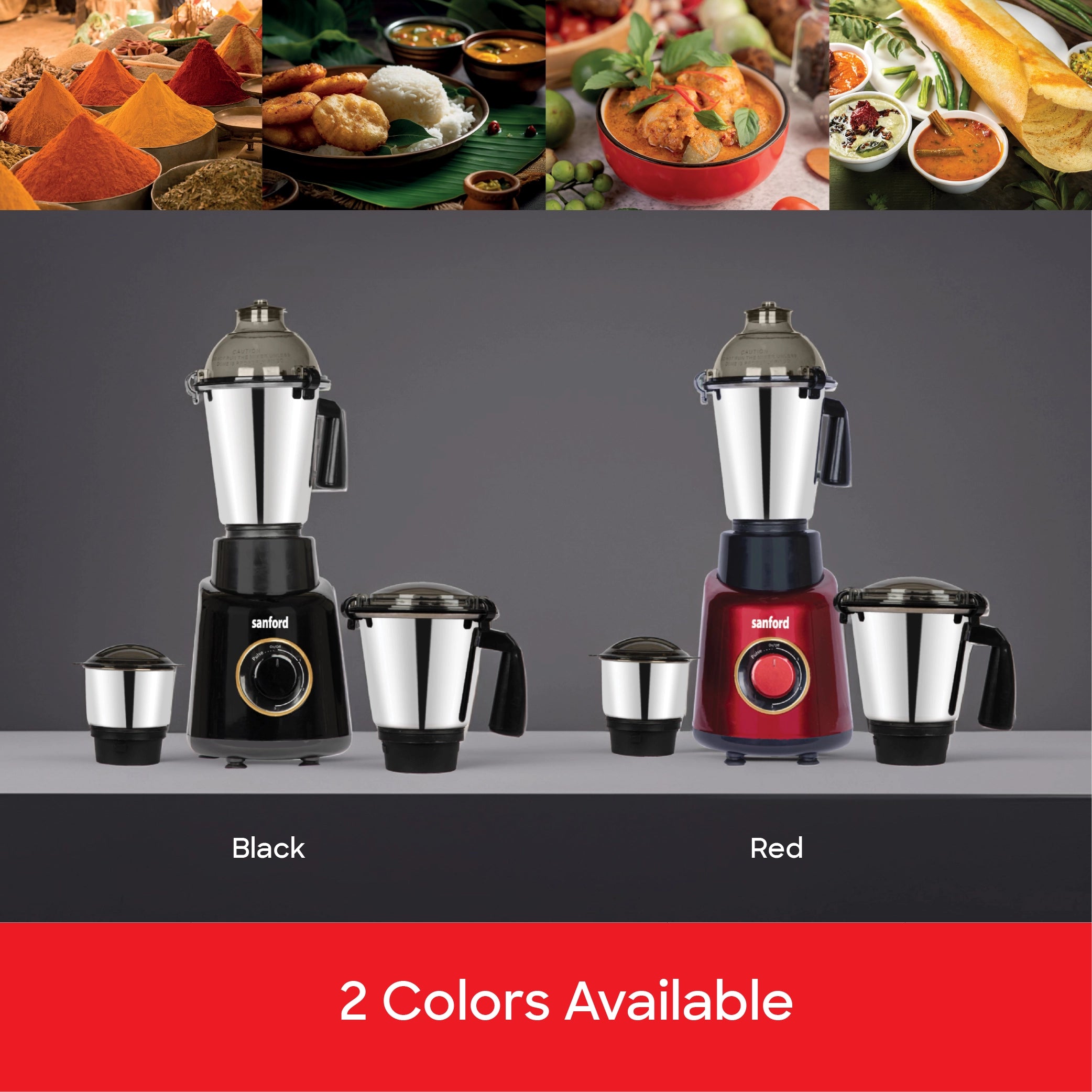 3 in 1 Mixer Grinder 800W 3 Speed Pulse Control Stainless Steel Jars sanford 5
