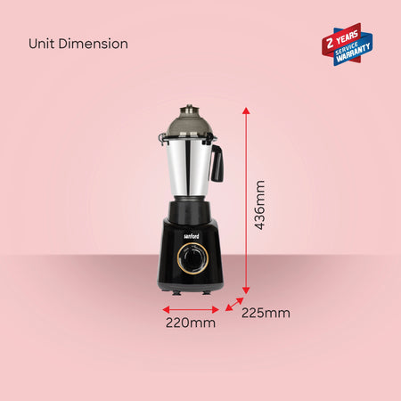 3 in 1 Mixer Grinder 800W 3 Speed Pulse Control Stainless Steel Jars sanford 6