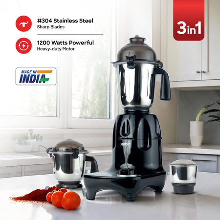 1200W mixer grinder 3 stainless steel jars 1.5L 900ml 300ml sanford 3