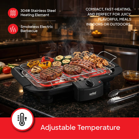 2000W Smokeless Electric BBQ Grill With Thermostat Control sanford 3