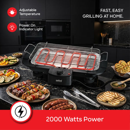 2000W Smokeless Electric BBQ Grill With Thermostat Control sanford 4
