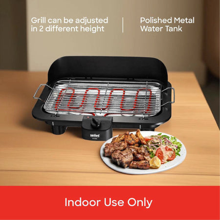 smokeless Electric BBQ grill 2000W thermostat control adjustable temperature sanford 5