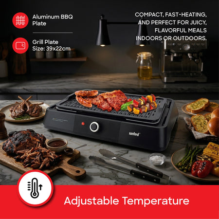 Best Electric BBQ Grill With Thermostat Control 1600W sanford 3
