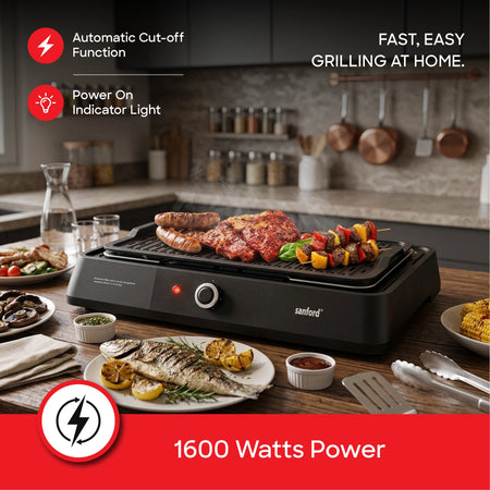 Best Electric BBQ Grill With Thermostat Control 1600W sanford 4