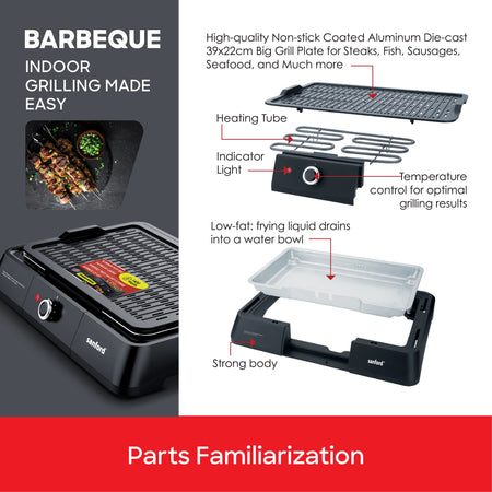 Best Electric BBQ Grill With Thermostat Control 1600W sanford 5