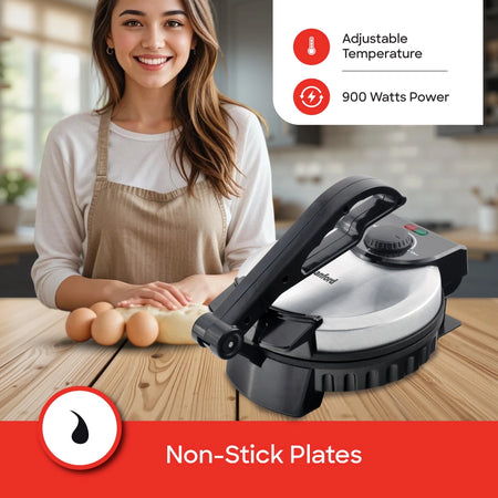 8 inch roti maker 900W non stick plate temperature sanford 4