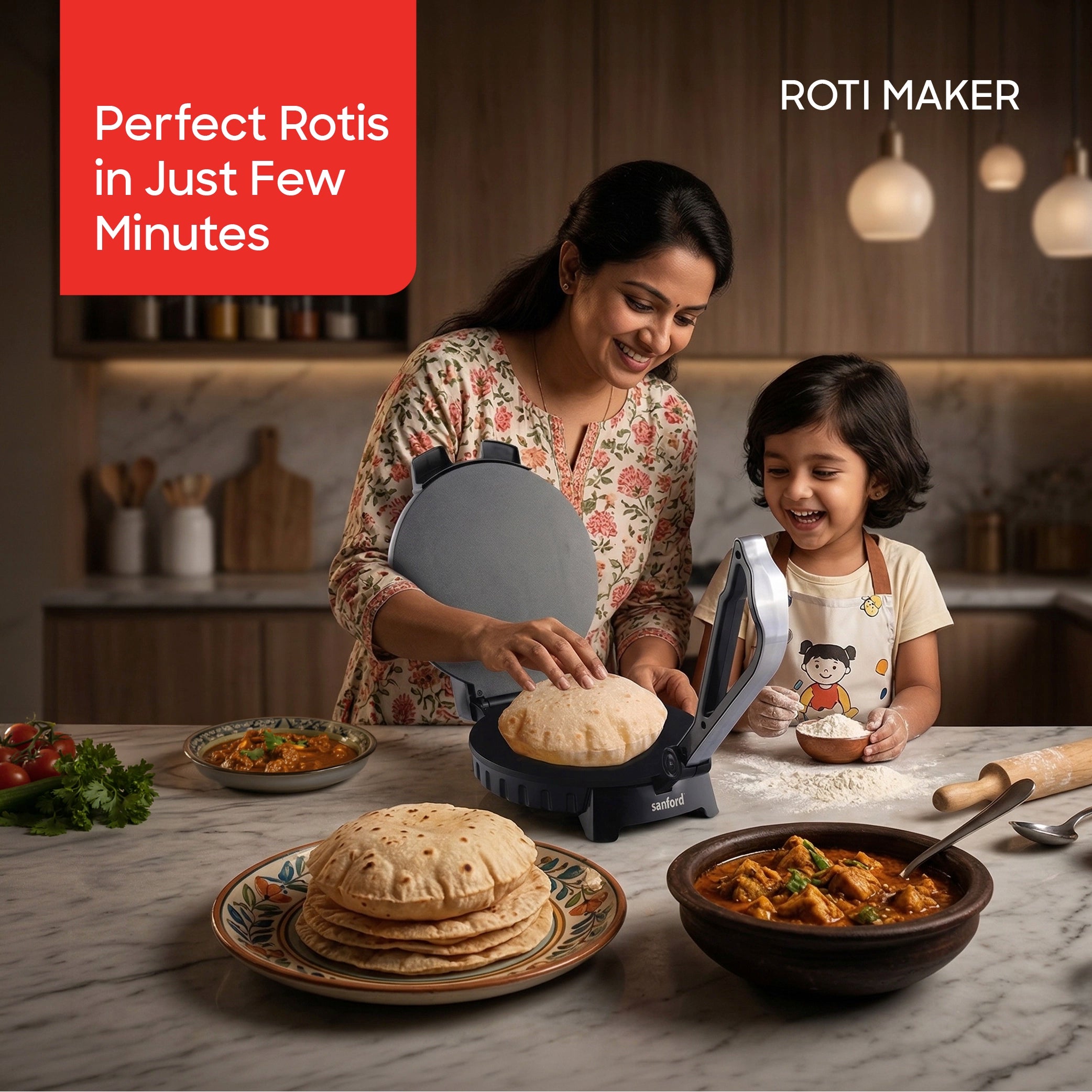 10 inch roti maker 1200W non stick plate temperature sanford 2