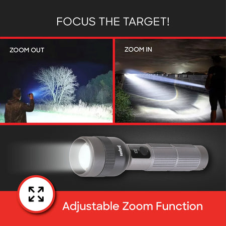 Sanford SF6198SL Zoom Flashlight Torch – adjustable zoom focus feature callout