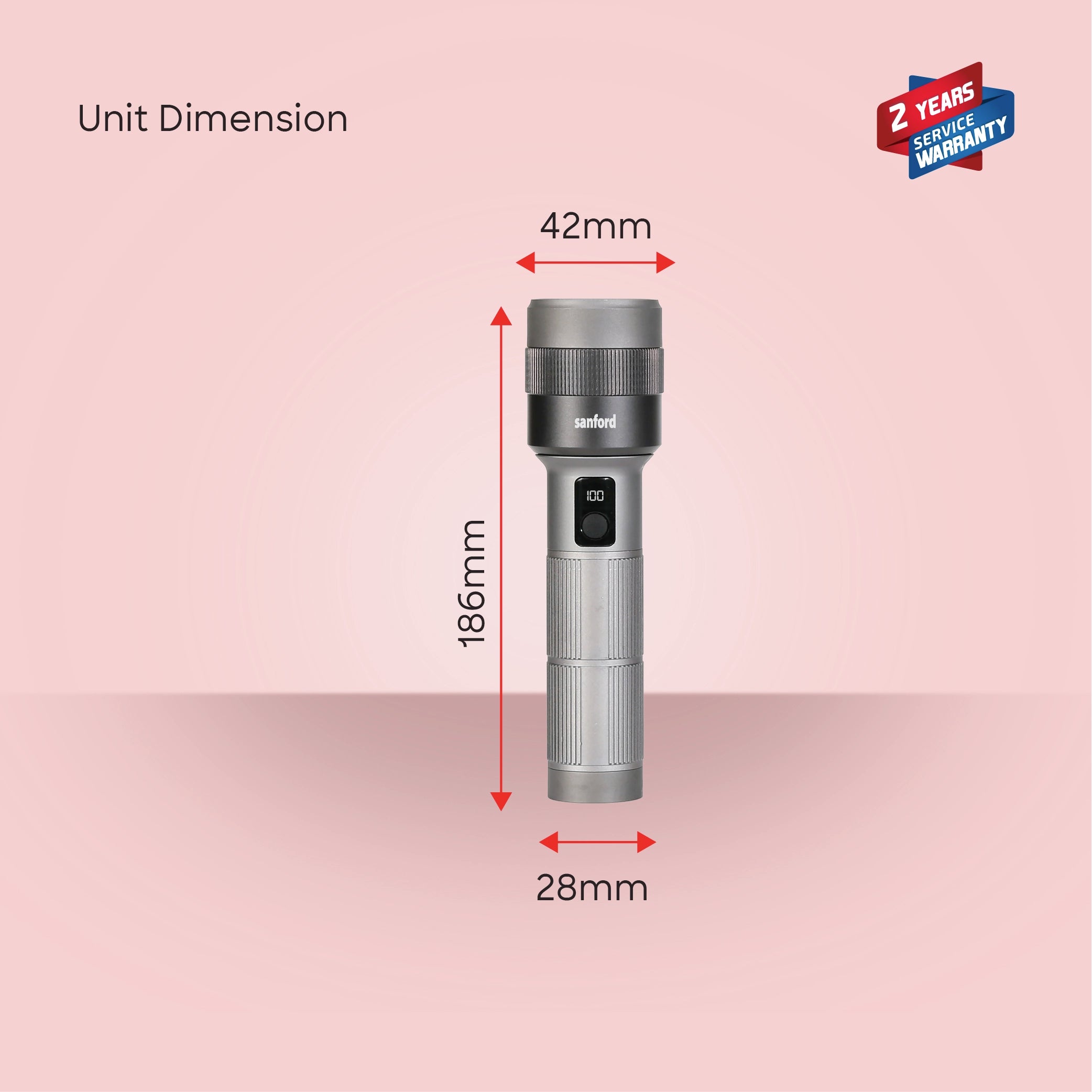 40W LED flashlight torch 2500m range rechargeable zoom 8000mAh 5 modes sanford 8
