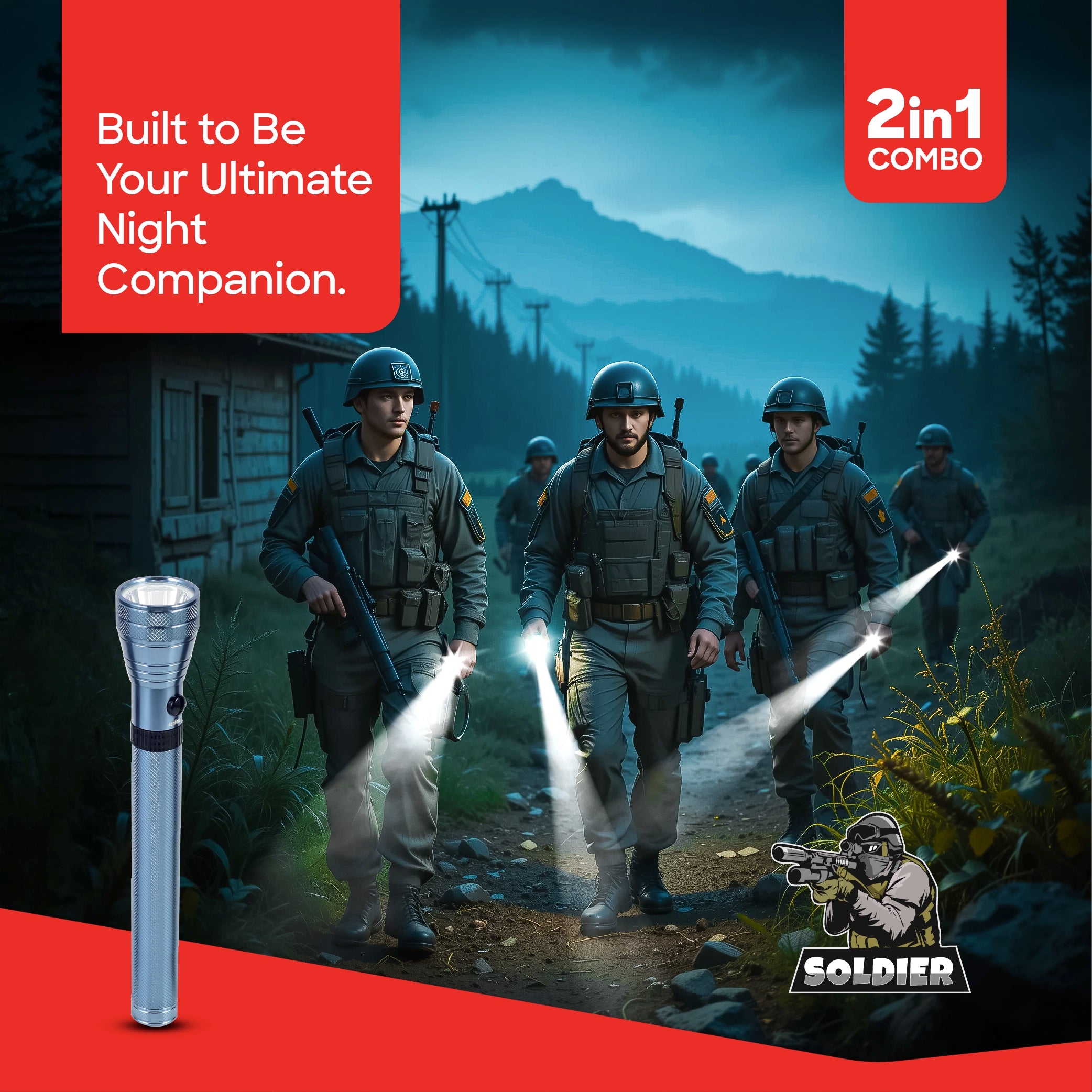 Rechargeable CREE LED flashlight 5W 2200m range 580 lumens sanford 2