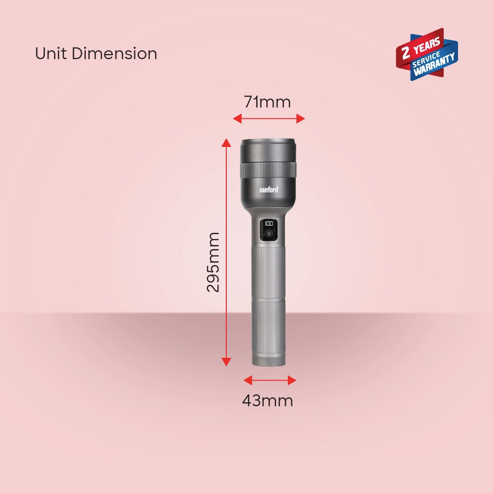 best rechargeable zoom LED flashlight 80W power bank 5 modes sanford 8