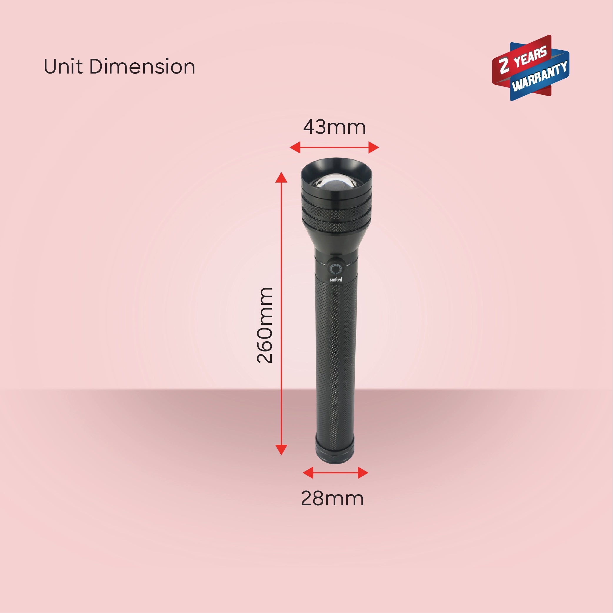 Zoom searchlight flashlight supernova sanford 8