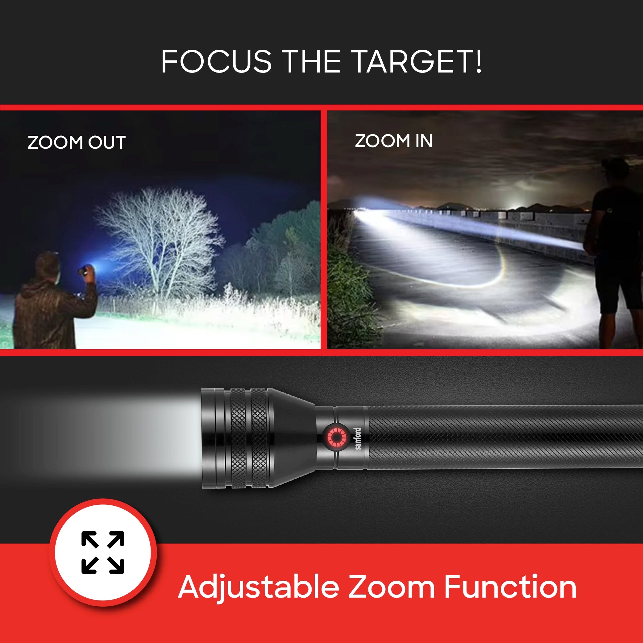 rechargeable LED flashlight combo 4 pack sanford 4