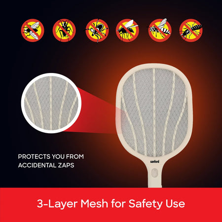 Sanford Rechargeable Mosquito Bat with Flash Light and 3500V Zapping Power - SF638MK - buysanford