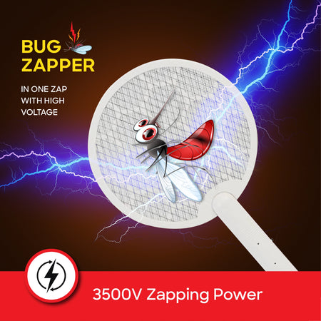 Rechargeable mosquito bat 3500V zapping power with USB Type C charging sanford 4