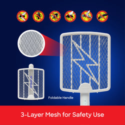 Sanford Mosquito Bat Foldable Rechargeable 3500V Zapping Power 2 in 1 Design - SF640MK