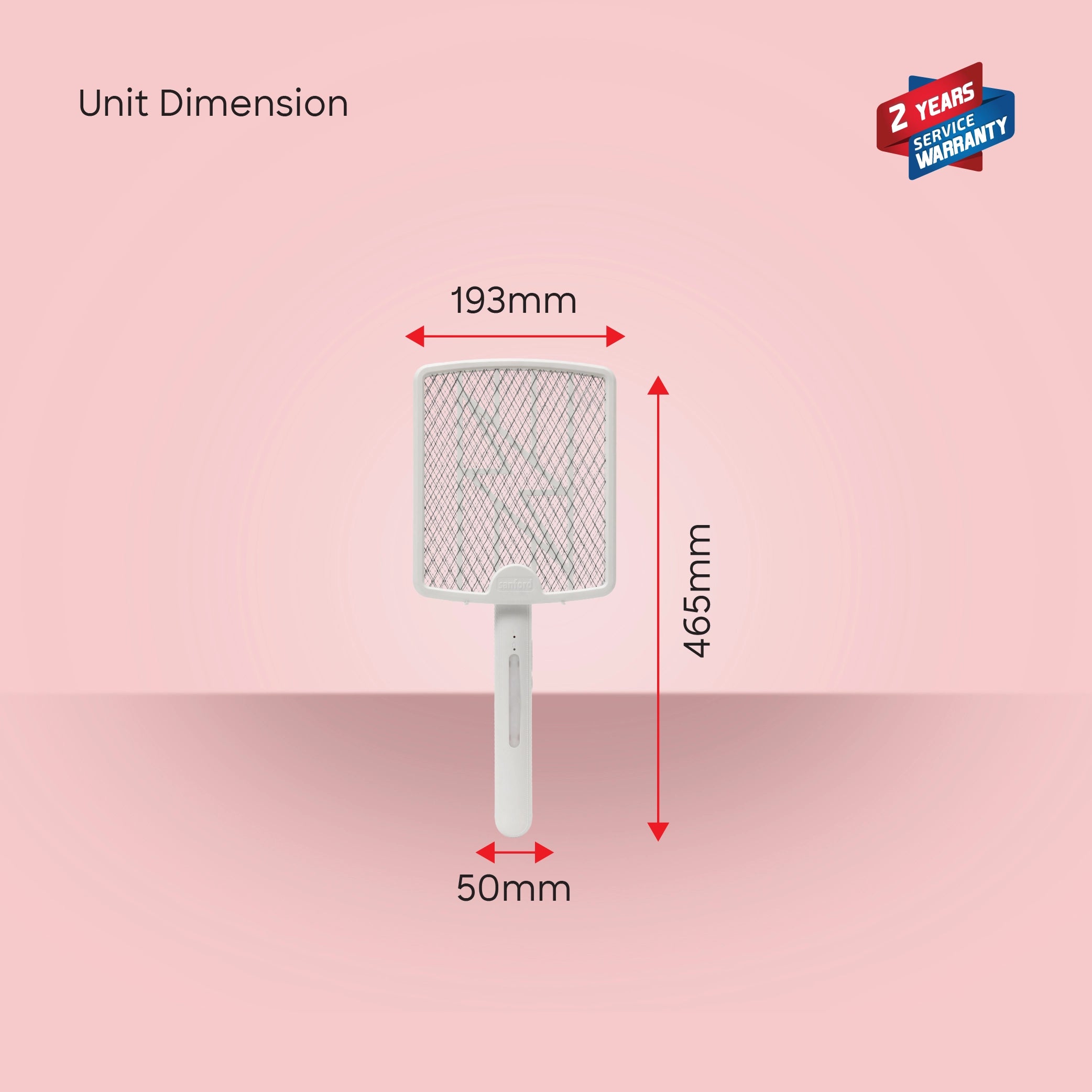 Sanford SF640MK Mosquito Bat – unit dimensions and measurements