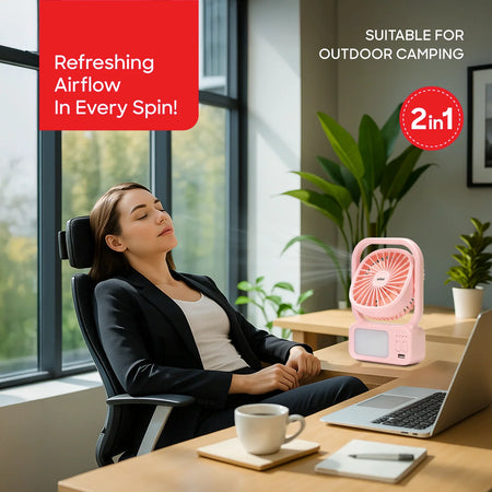best rechargeable table fan portable 3.7V 2000mAh battery 3-speed control sanford 2
