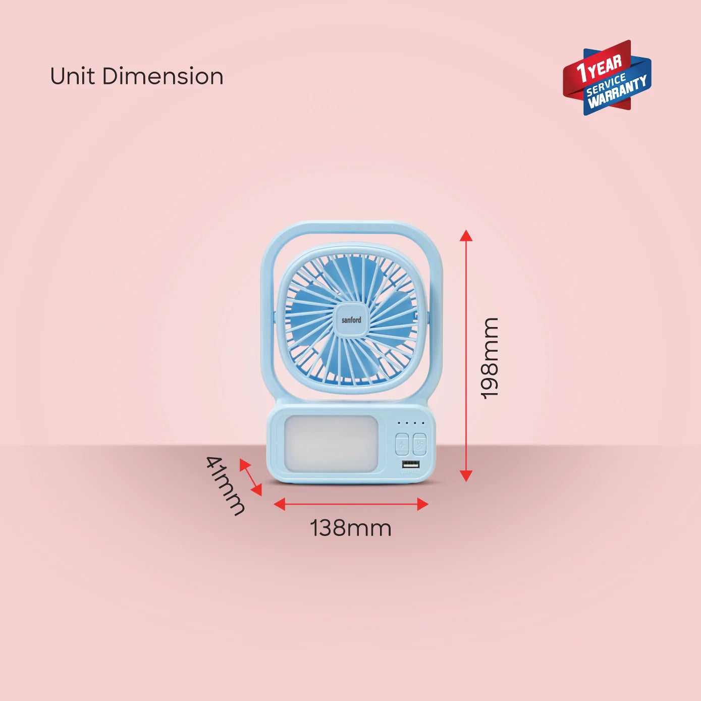 best rechargeable table fan portable 3.7V 2000mAh battery 3-speed control sanford 6