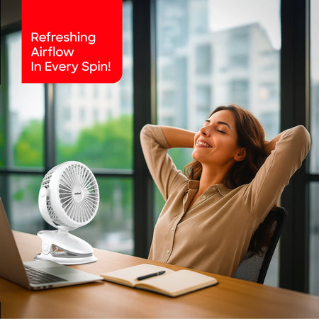 Rechargeable Clip Fan Portable 4 Inch 360 Rotation Strong Grip 3 Speed sanford 2