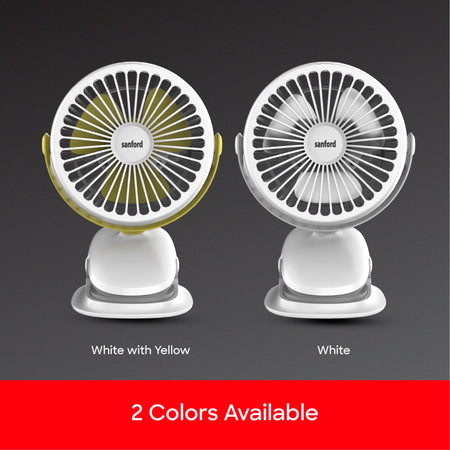 Rechargeable Clip Fan Portable 4 Inch 360 Rotation Strong Grip 3 Speed sanford 5
