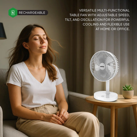 USB portable rechargeable fan LED light 3-speed 4600mAh battery 14H Fan + 50H Light sanford 5