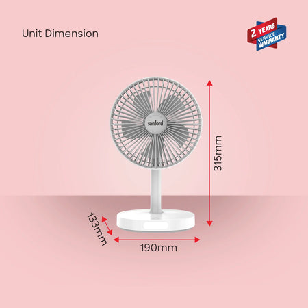 USB portable rechargeable fan LED light 3-speed 4600mAh battery 14H Fan + 50H Light sanford 6