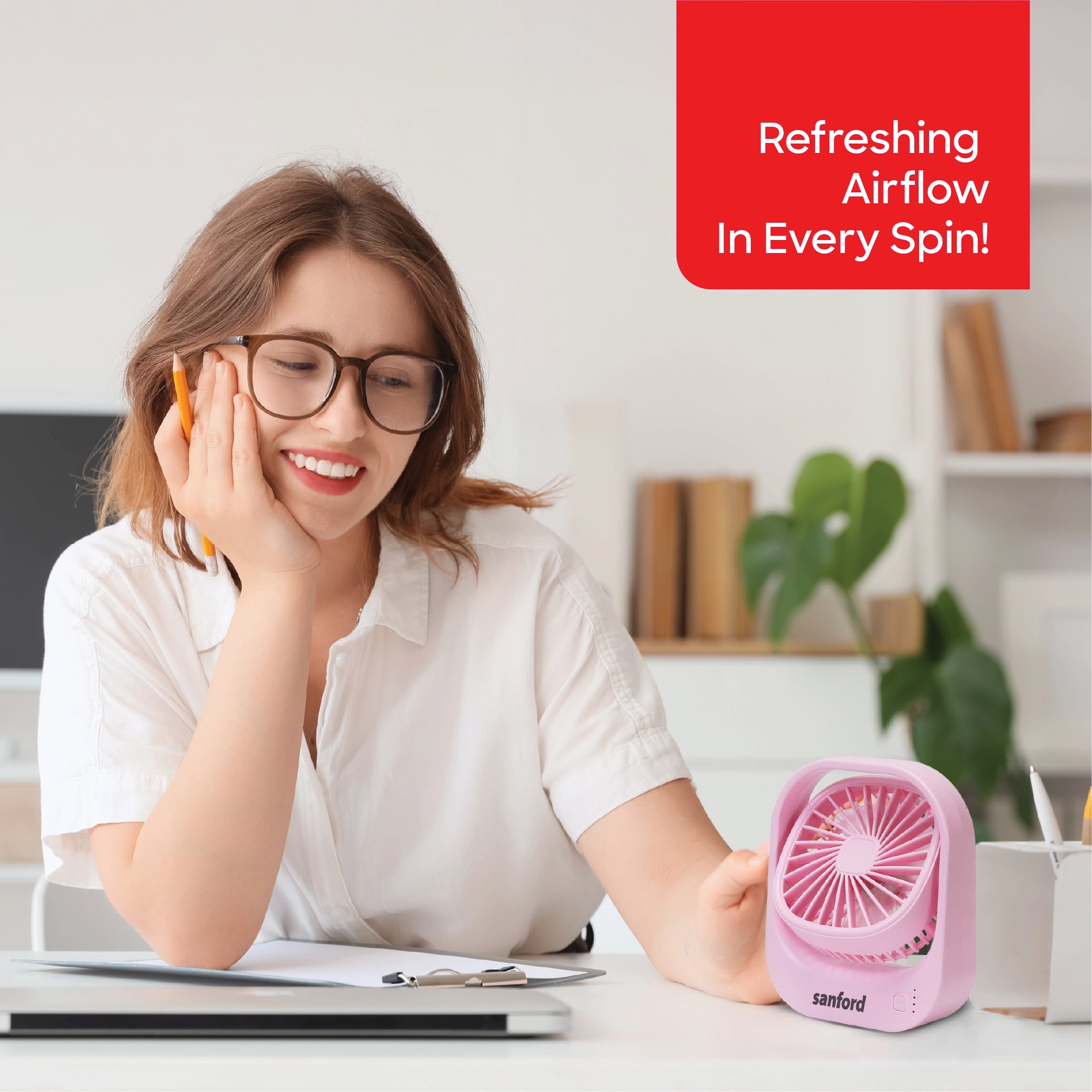 Mini table fan rechargeable portable USB charging 3 speed sanford 2