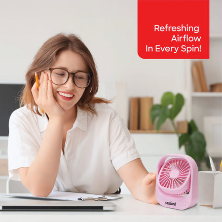 Mini table fan rechargeable portable USB charging 3 speed sanford 2
