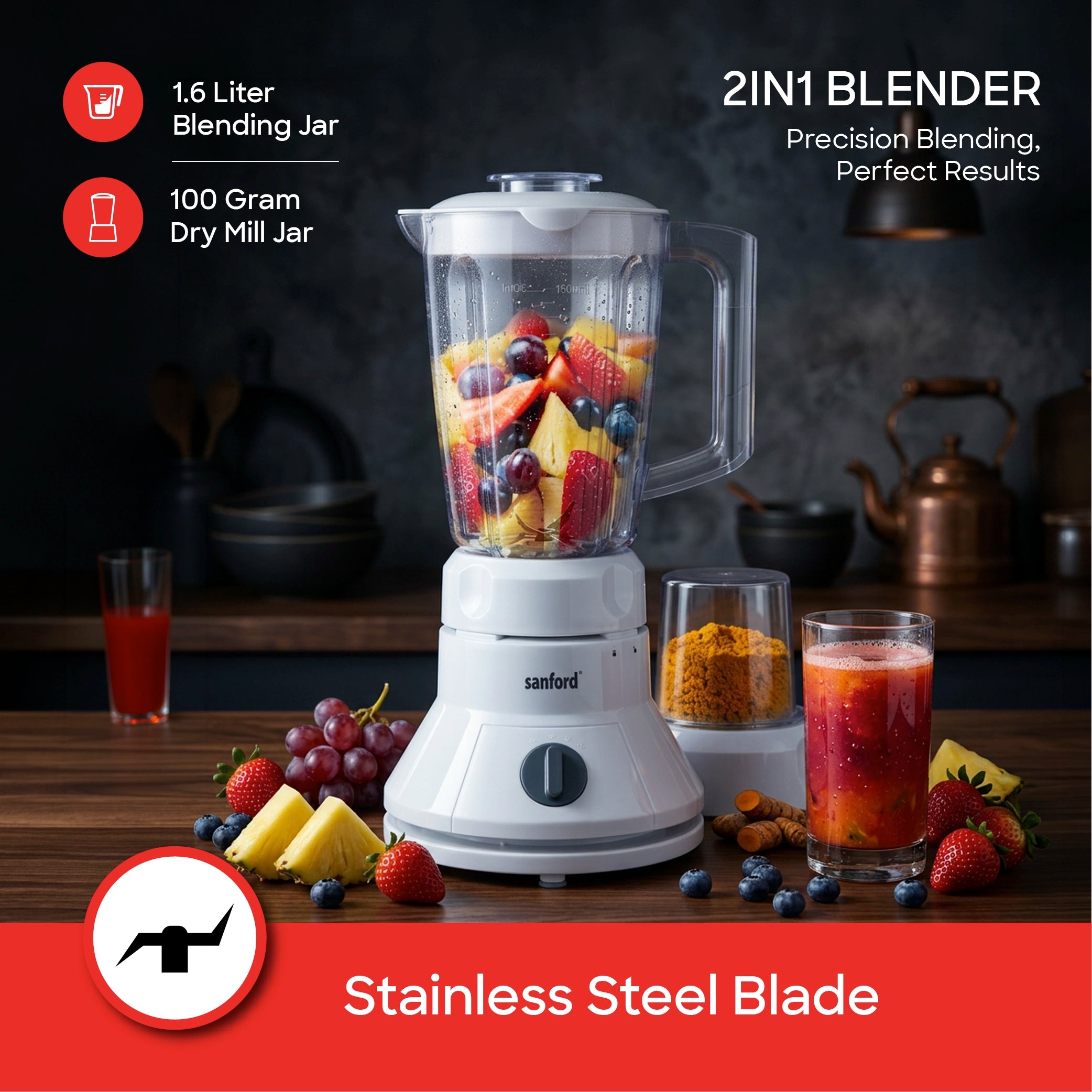 best juice blender 2-in-1 Grinder With 1.5L Jar 350W sanford 3