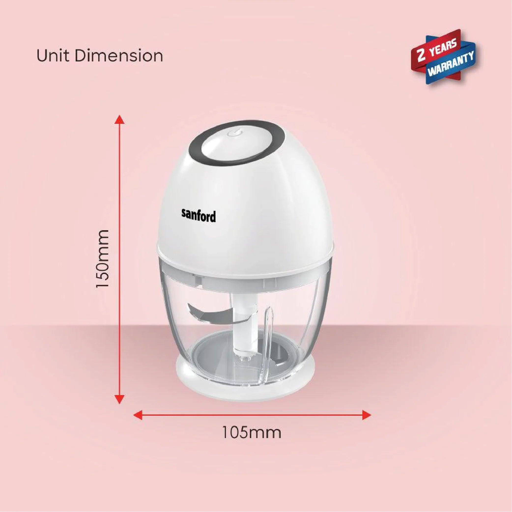 Sanford SF6814FP Food Chopper – unit dimensions and measurements