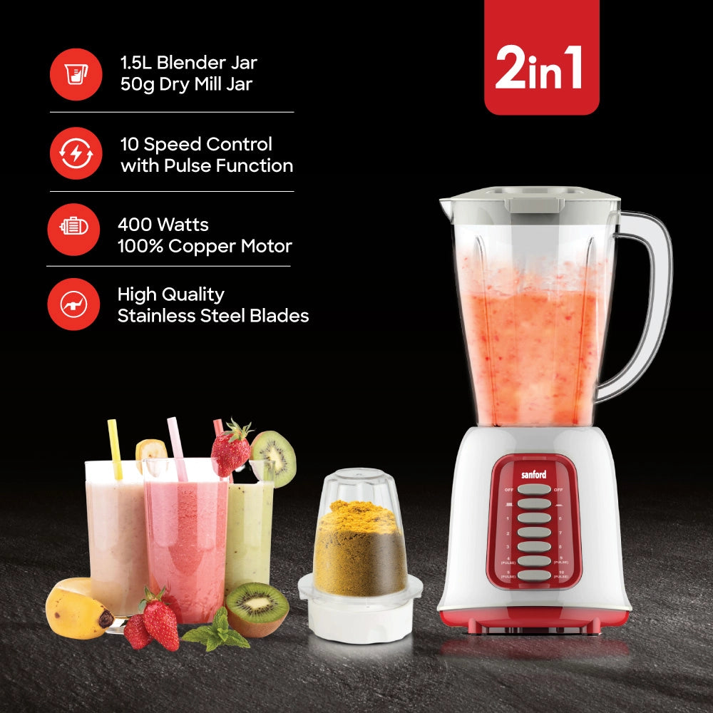 best juice blender 2-in-1 Grinder With 1.5L Jar 400W sanford 3