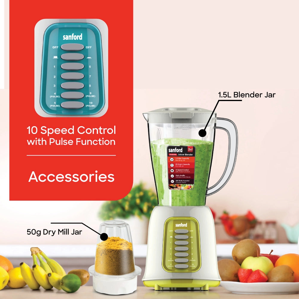 best juice blender 2-in-1 Grinder With 1.5L Jar 400W sanford 4