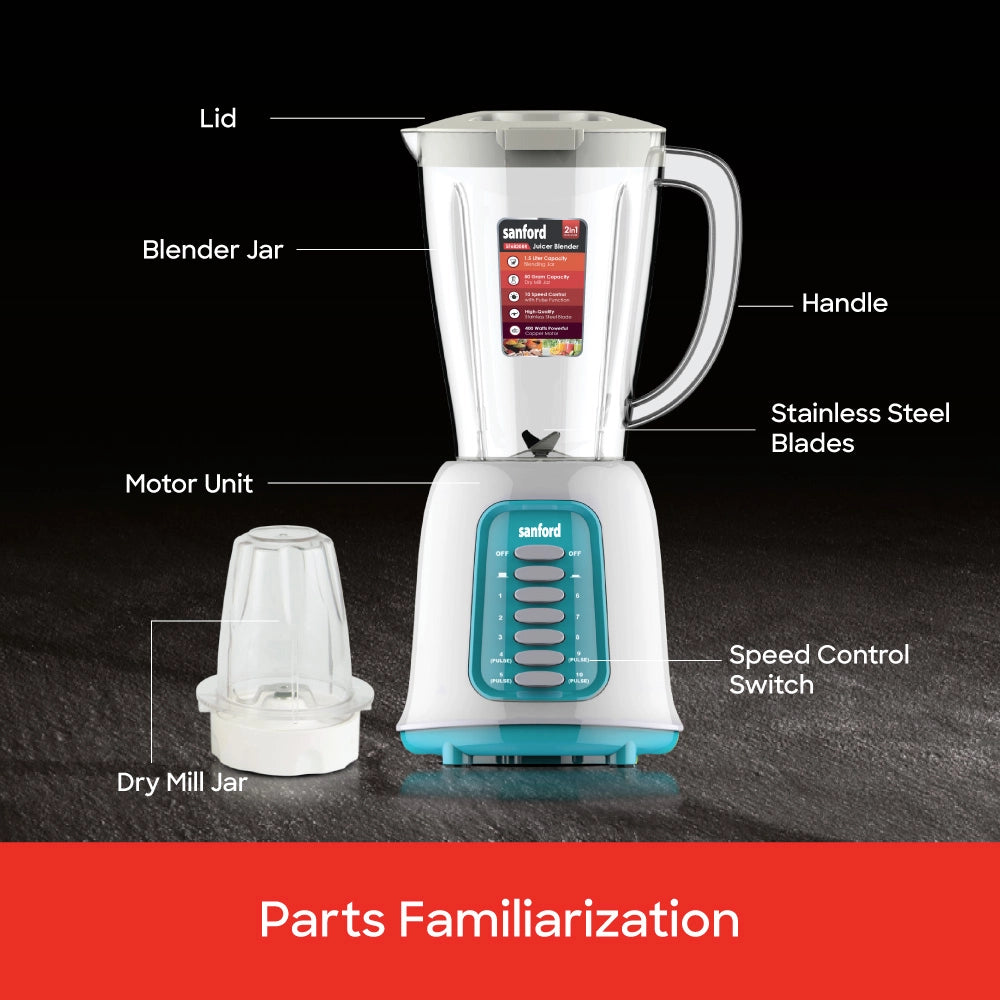 best juice blender 2-in-1 Grinder With 1.5L Jar 400W sanford 5