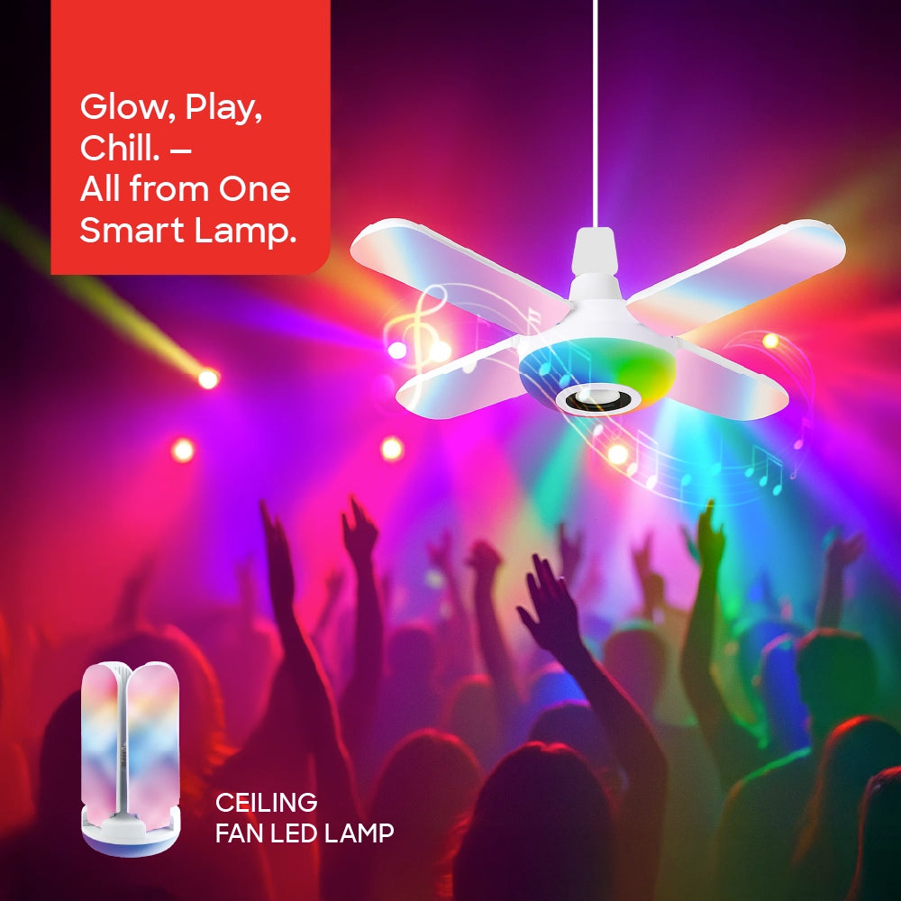 rgb LED ceiling fan lamp light bluetooth speaker remote control sanford 2