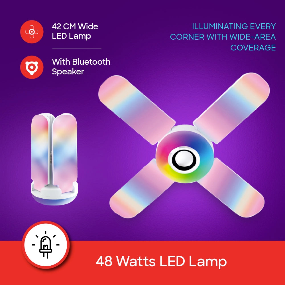 rgb LED ceiling fan lamp light bluetooth speaker remote control sanford 3
