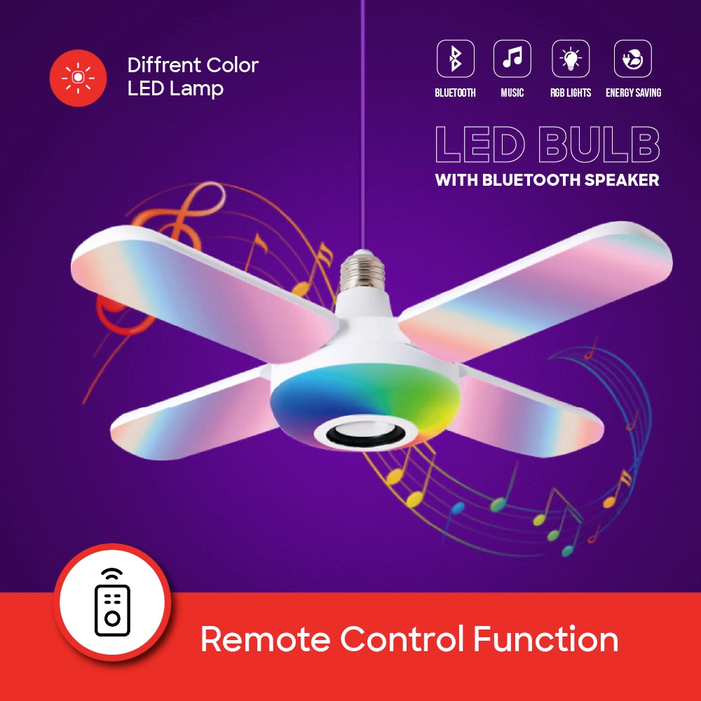 rgb LED ceiling fan lamp light bluetooth speaker remote control sanford 4