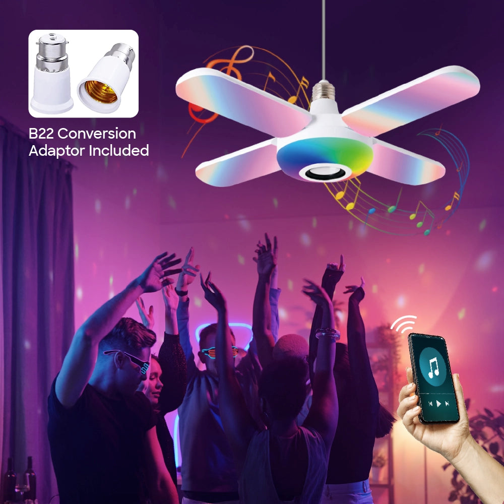 rgb LED ceiling fan lamp light bluetooth speaker remote control sanford 5