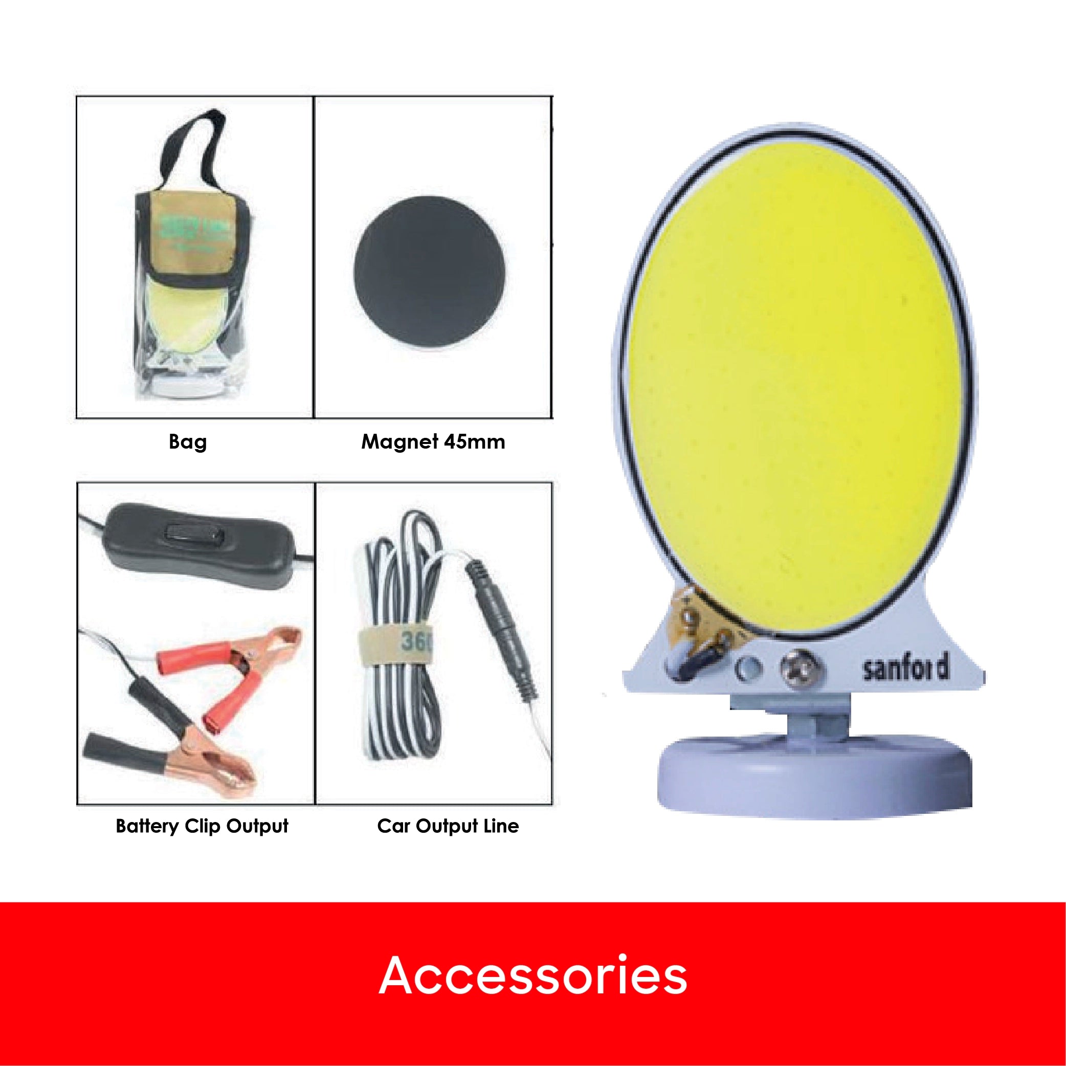 13W camping light 1267 lumens 99 SMD magnetic base sanford 5